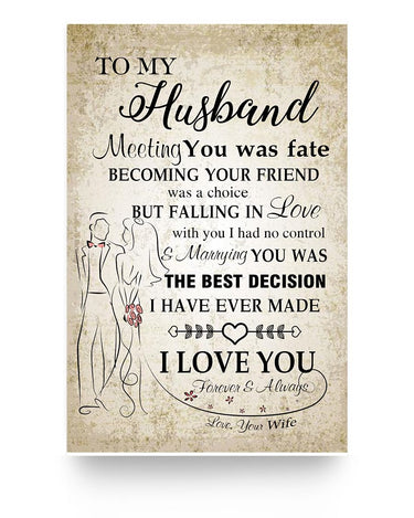 Molomon Poster to My Husband Meeting You Fate, But Falling in Love with You I Had No Control, Must Marrying You, Art Print Home Decor, Posters Family Friend Gift, Awesome Gifts Perfect Happy 12 (1)